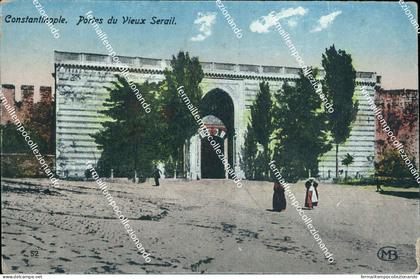 be507 cartolina constantinople portes du vieux serail  turchia turkey