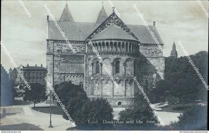 cc295 cartolina lund domkyrkan sedd fran oster svezia