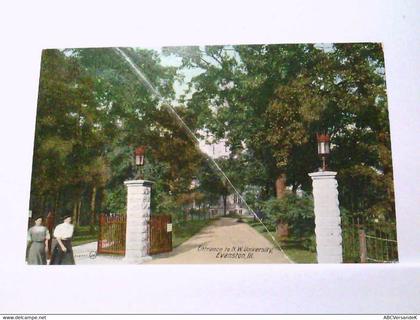AK Evanston III. / England, Entrance to N.W. University, Evanston III.