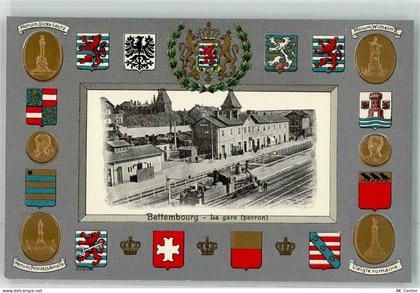 Bettemburg Bétebuerg Prägedruck Bahnhof Eisenbahn Wappen Münzen - 13623570