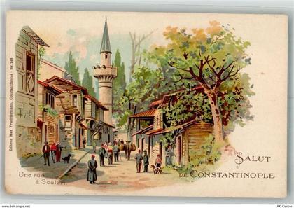 Konstantinopel Istanbul Lithographie Tracht Esel Minarett - 13666818