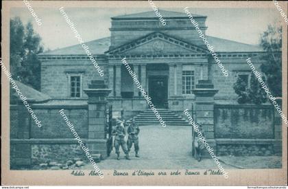 be632  cartolina addis abeba banca d'etiopia  ex colonie etiopia