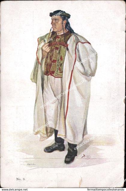 cm466 cartolina costume slovacchia slovaken