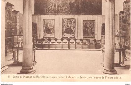 POSTAL   JUNTA DE MUSEOS DE BARCELOONA-MUSEO DE LA CIUDADELA -TESTERO NAVE DE PINTURA GÓTICA