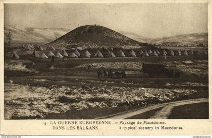 macedonia, Panorama Encampement, Tents (1916) Balkan War Postcard