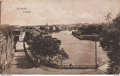 Ansicht Embach in Dorpat Tartu Estland Postkarte AK