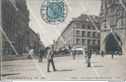 ch313 cartolina  prag der graben vom pulverturm cecoslovacchia  repubblica ceca