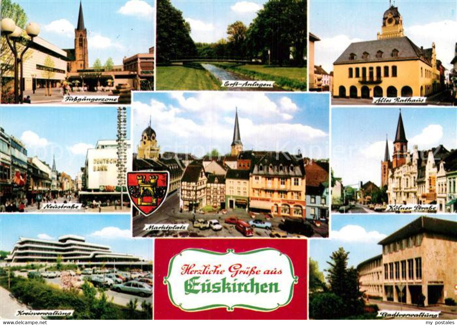 Euskirchen Fussgaengerzone Erftanlagen Rathaus Kreisverwaltung