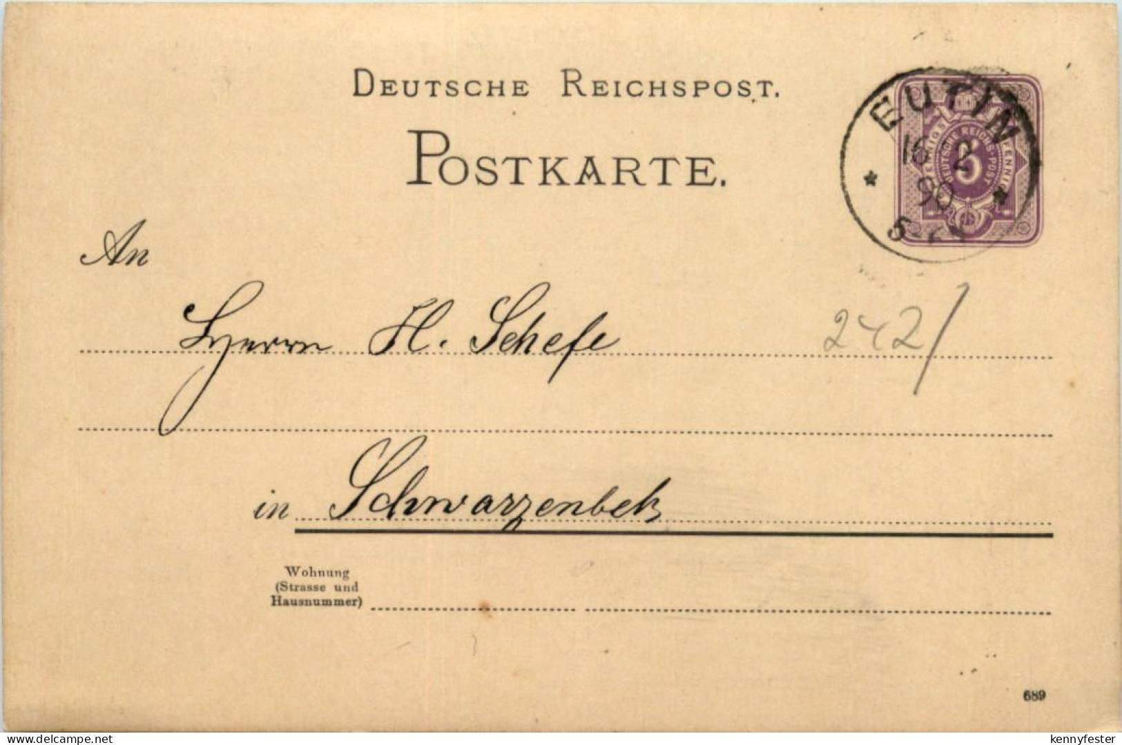 Eutin - Ganzsache 1890