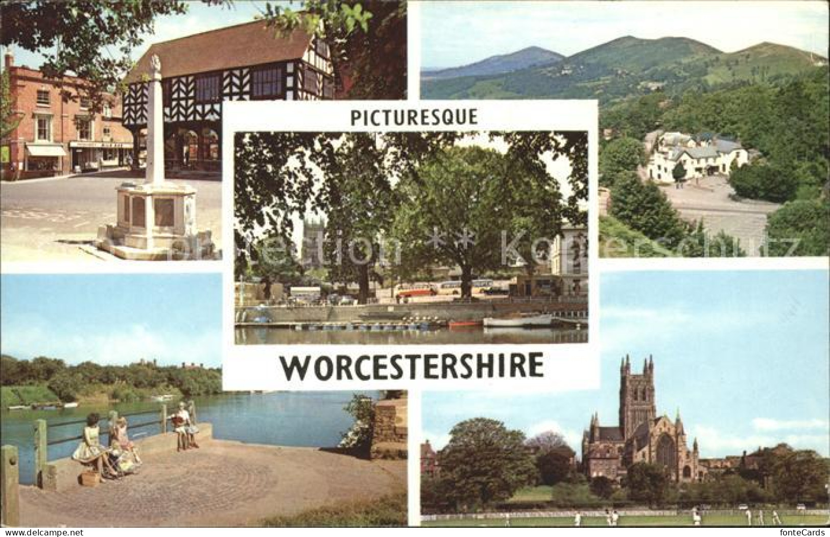 Evesham Wychavon Picturesque Worcestershire Memorial Cathedral River Camp
