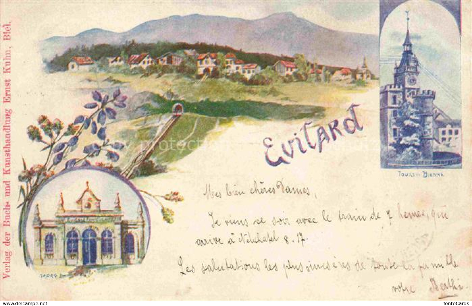 Evilard-sur-Bienne Evilard-Leubringen Biel BE Panorama Tour de Bienne Kuenstlerk