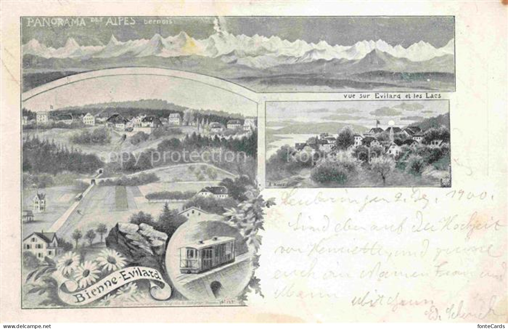 Evilard-sur-Bienne Evilard-Leubringen Biel BE Panorama Vue sur les Lacs