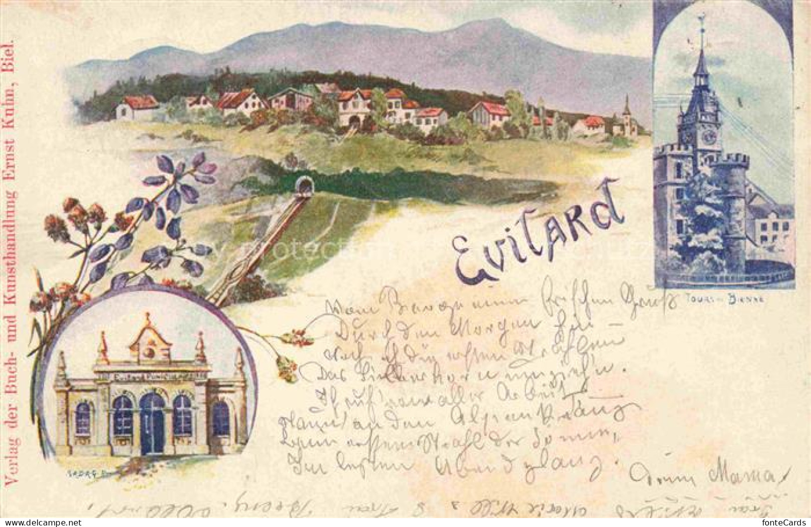 Evilard-sur-Bienne Evilard-Leubringen Biel BE Panroama Tour de Bienne Kuenstlerk