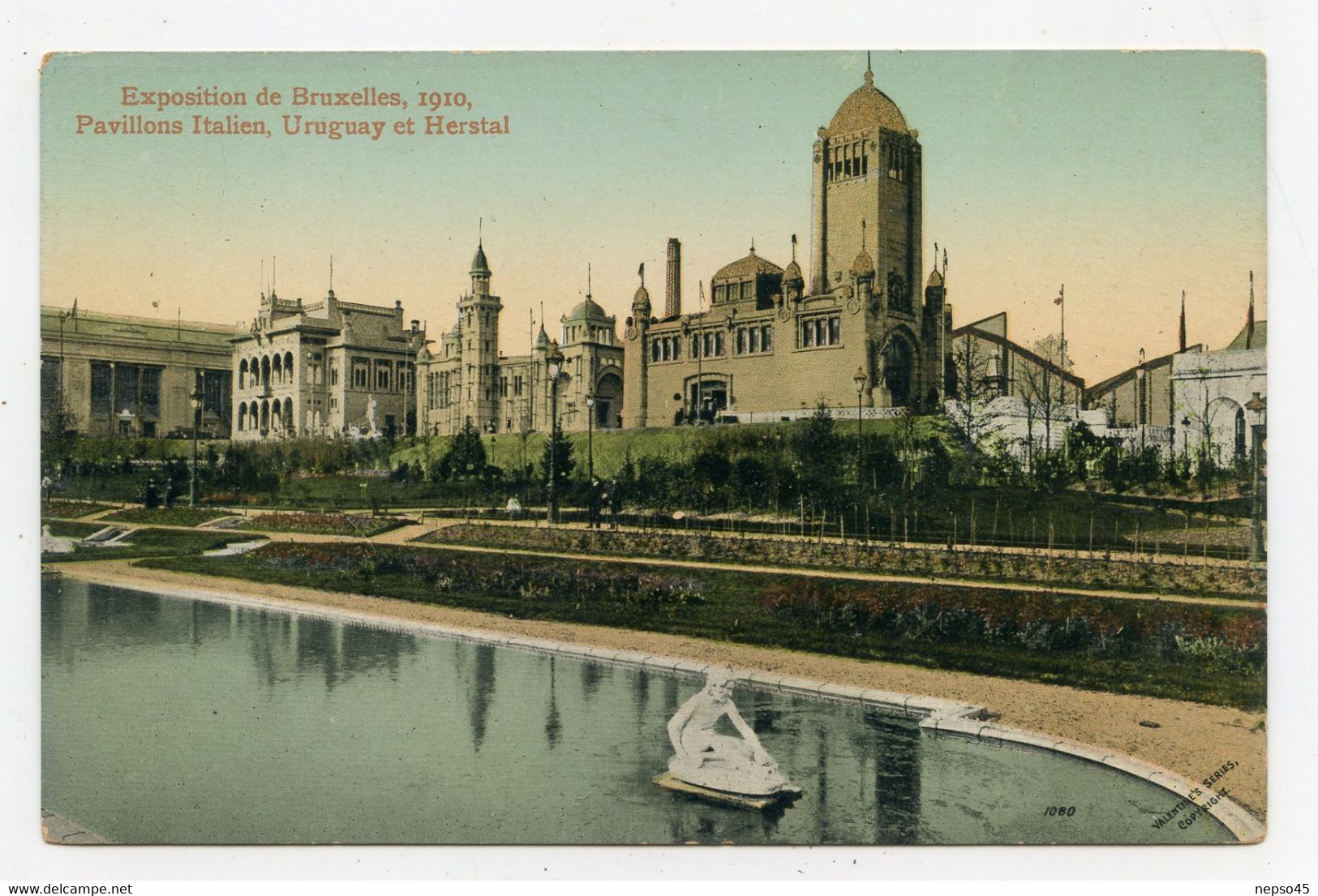Exposition De Bruxelles 1910 - Pavillons Italien Uruguay Et Herstal