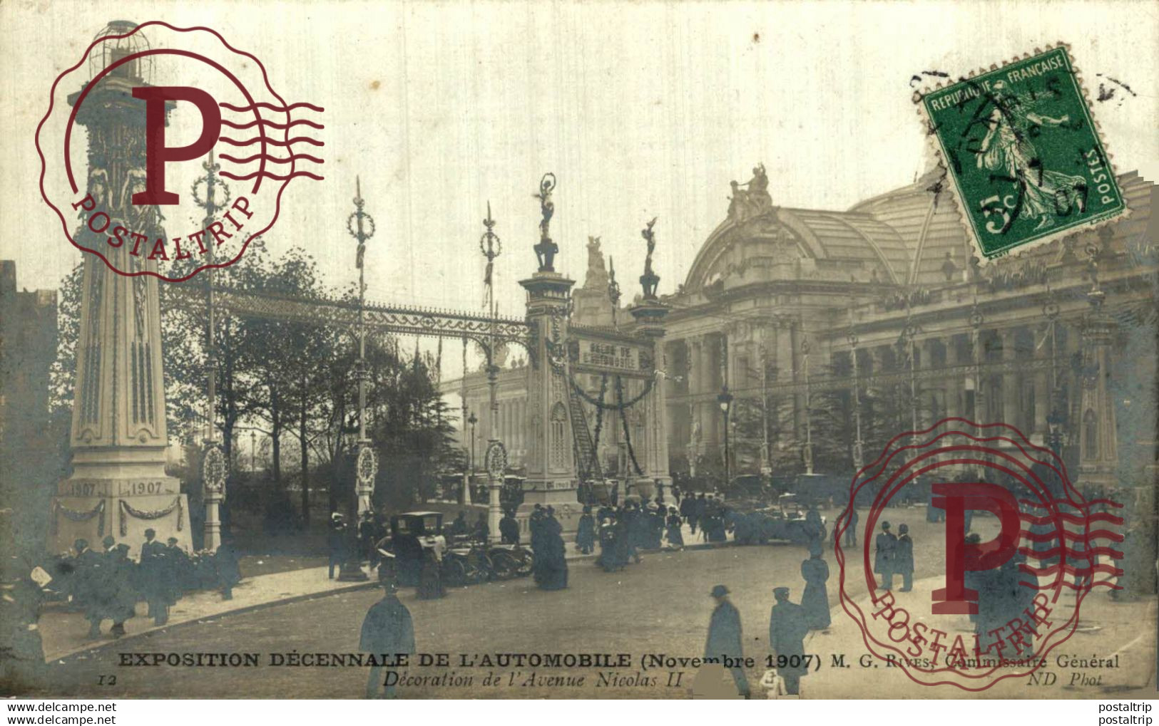 EXPOSITION DECENNALE DE L\\'AUTOMOBILE (Novembre 1907) Décoration de l\\'Avenue Nicolas II