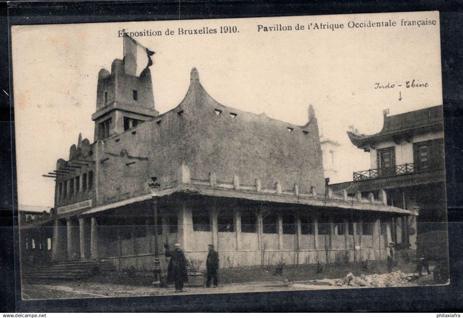 Expositions Universelles de Bruxelles 1910 Carte postale 100% oblitéré animé France, avec 1 timbre