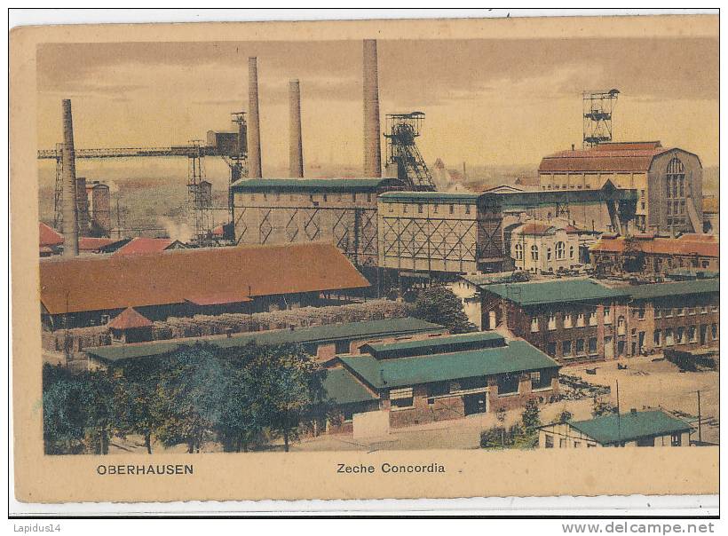 F F 749/ C P A  ALLEMAGNE- OBERHAUSEN   ZECHE CONCORDIA
