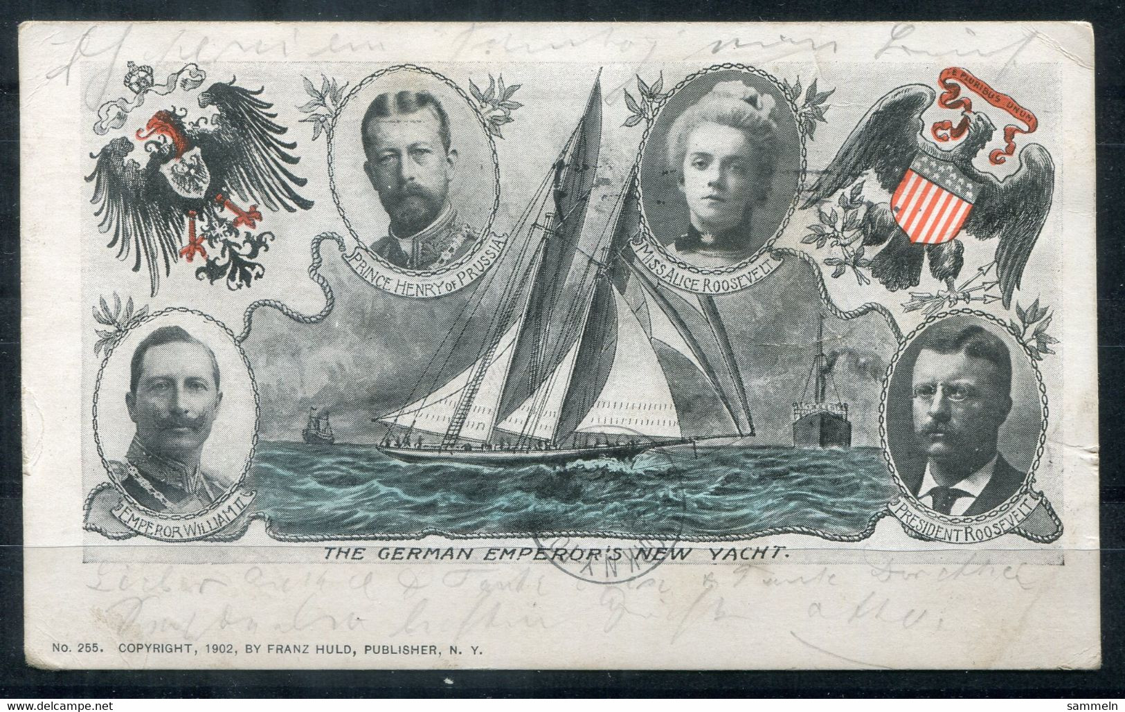 F0778 - USA - Postcard "The German Emperor's New Yacht" - forwarded from Brooklyn to Braunschweig 1902
