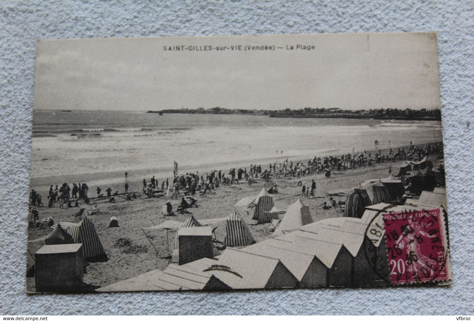 F112, Cpa 1936, Saint Gilles sur Vie, la plage, Vendée 85
