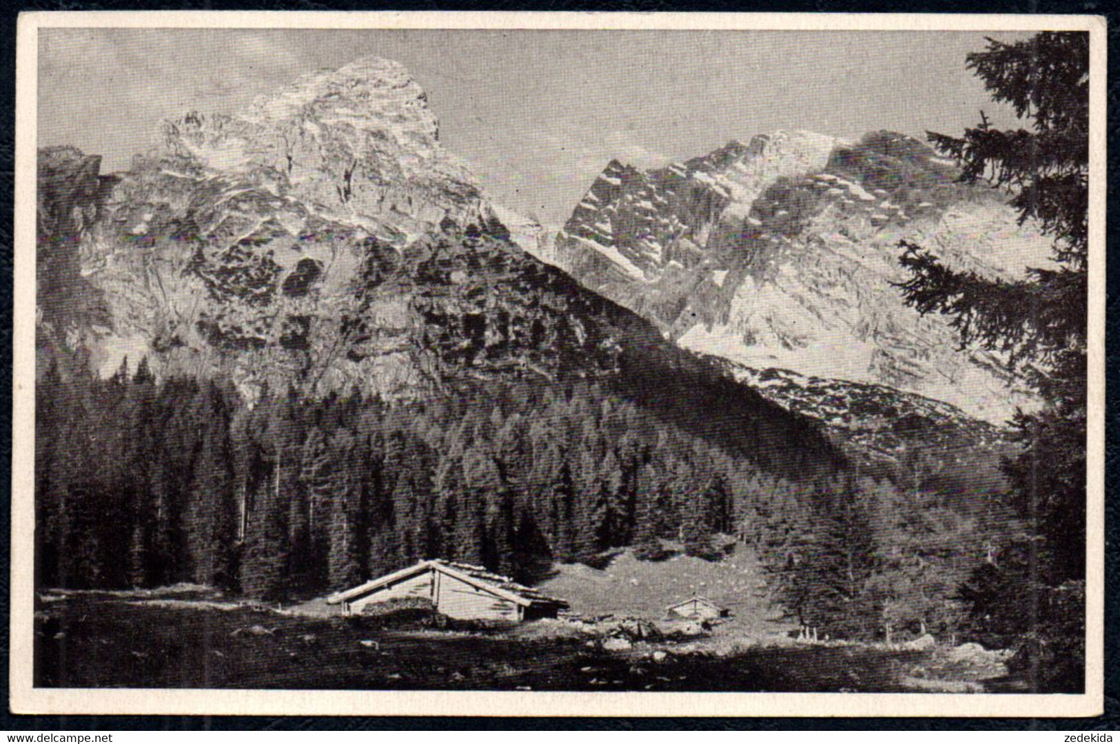 F9966 - Berchtesgaden Watzmann mit Kühroint - Münchner Haus - Foto Albert Link Verlag S.M.d.D.u.Ö.