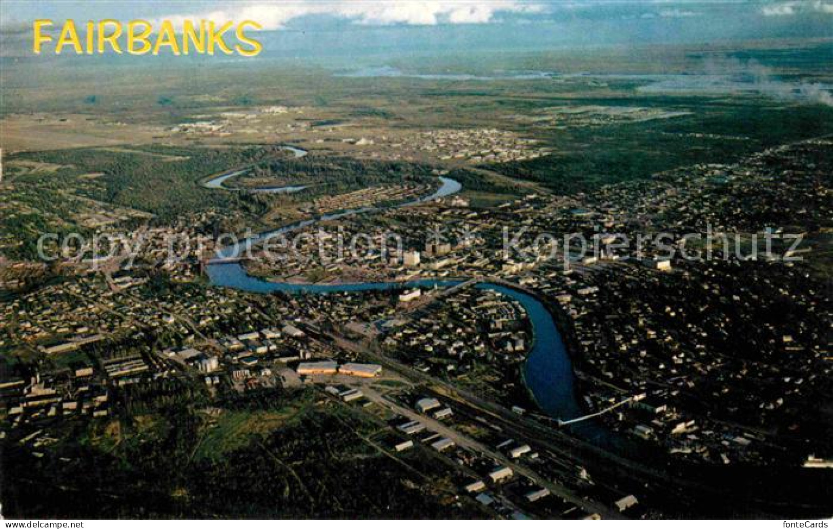 Fairbanks Alaska Fliegeraufnahme mit Chena River