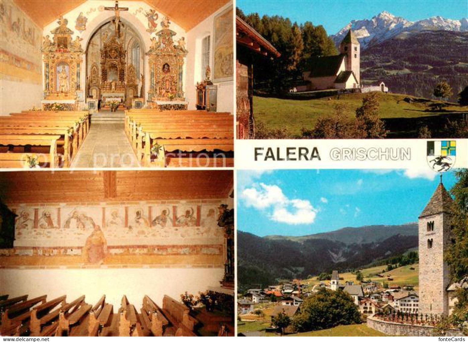 Falera Alte Kirche San Remigius Inneres Panorama