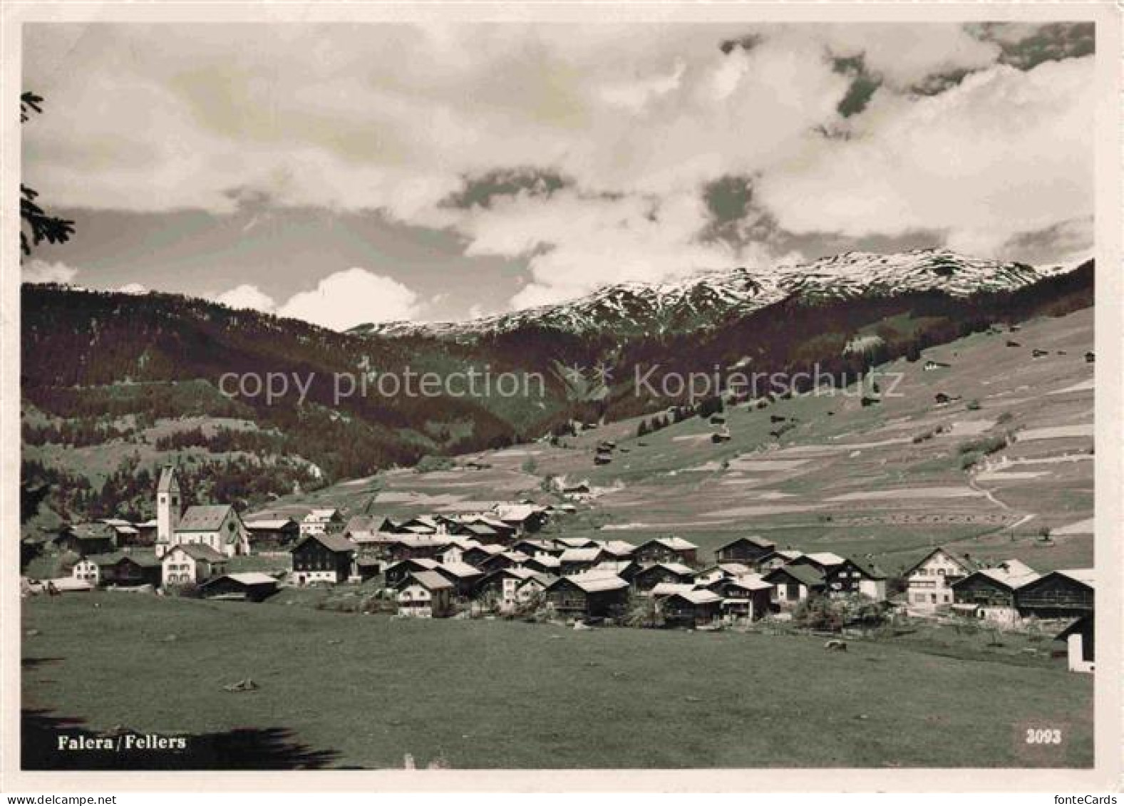 Falera Fellers Surselva GR Panorama Feldpost