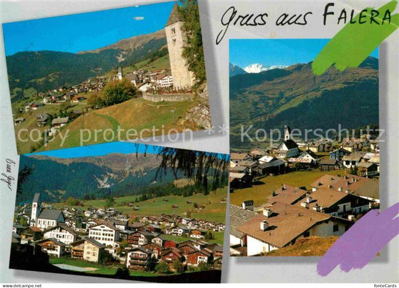 Falera Fliegeraufnahme Kirche Turm