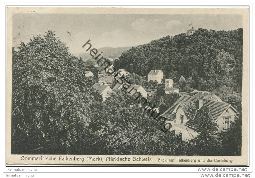 Falkenberg - Blick auf Falkenberg und die Carlsburg - Verlag Erna Schepp Falkenberg gel. 1940