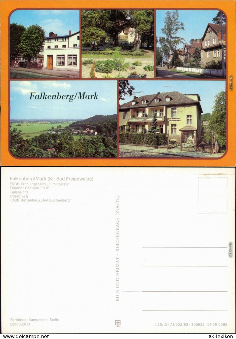 Falkenberg/Mark FDGB-Erholungsheim/Bettenhaus, Th-Fontane-Platz, Oderbruch 1983