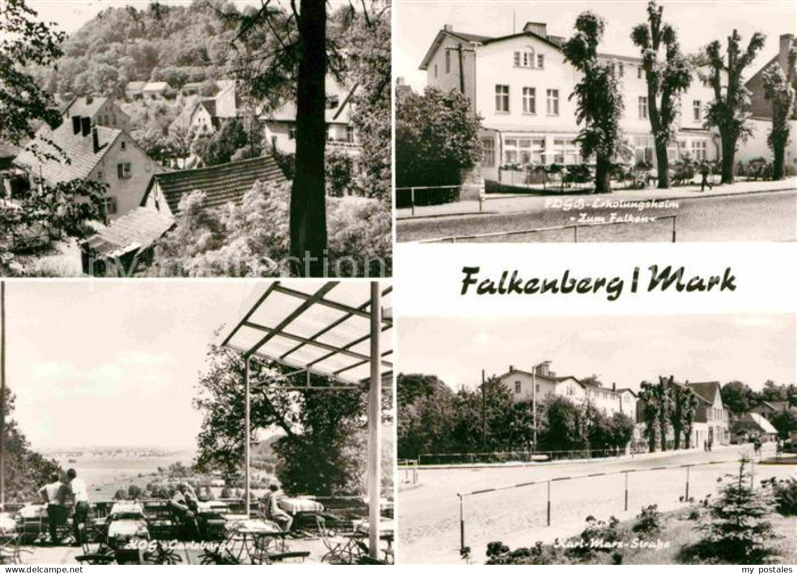 Falkenberg Mark Teilansichten FDGB Erholungsheim Zum Falken Karl Marx Strasse HO
