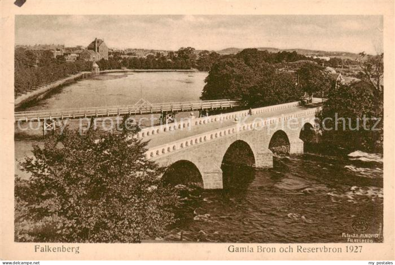 Falkenberg Sweden Gamla Bron och Reservbron 1927