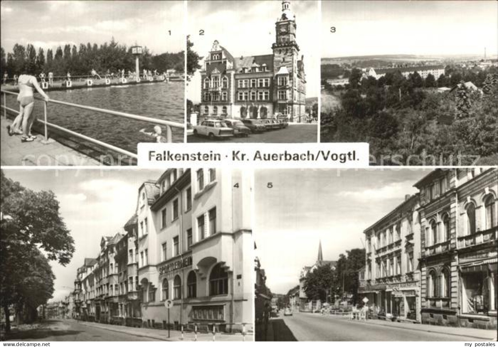 Falkenstein Vogtland Freibad Rathaus Wilhelm-Pieck-Strasse