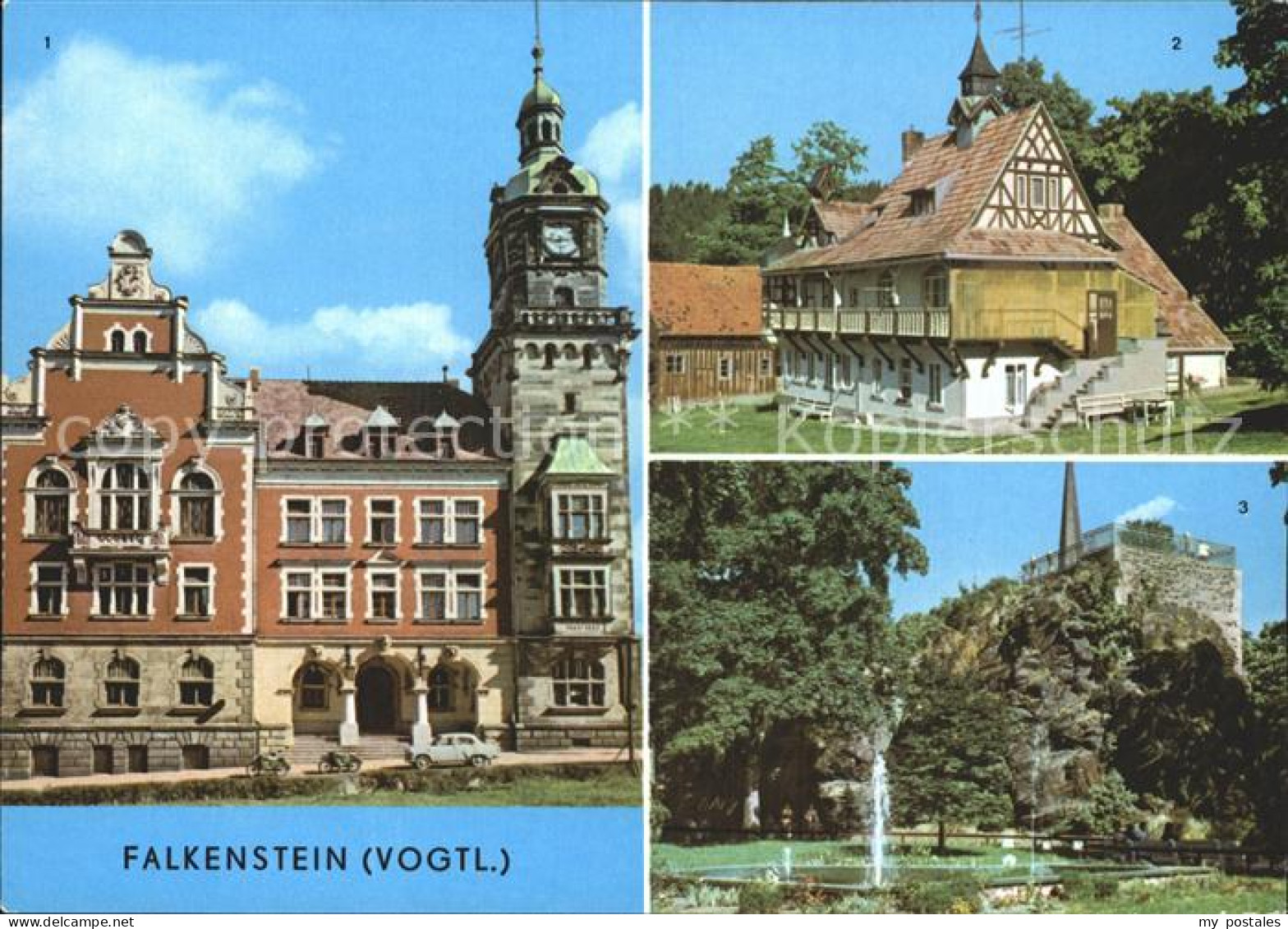 Falkenstein Vogtland Rathaus Erholungsheim Hanneloh Schlossfelsen