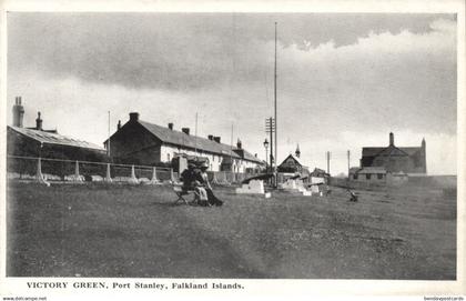 Falkland Islands, PORT STANLEY, Victory Green (1920s) Postcard