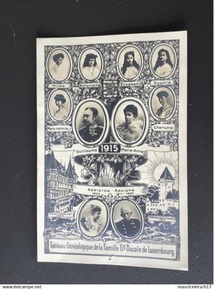 Luxembourg carte photo de la famille grand ducale tableau genealogique 1915