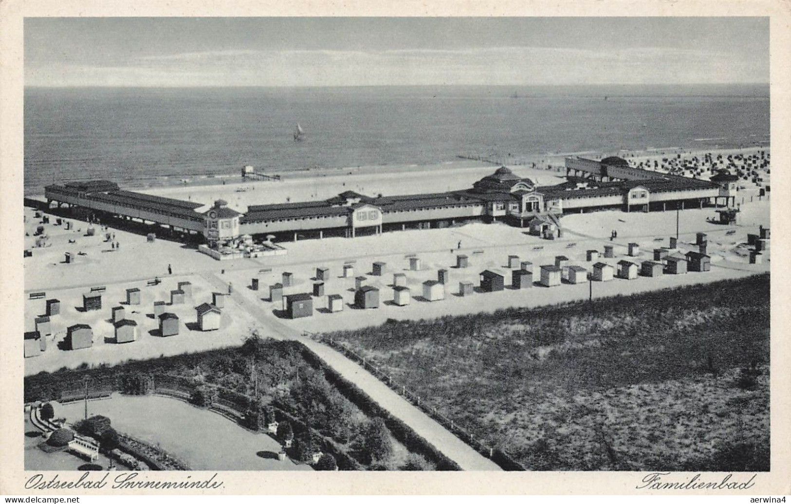 Familienbad Ostseebad Swinemünde Pommern Postkarte AK