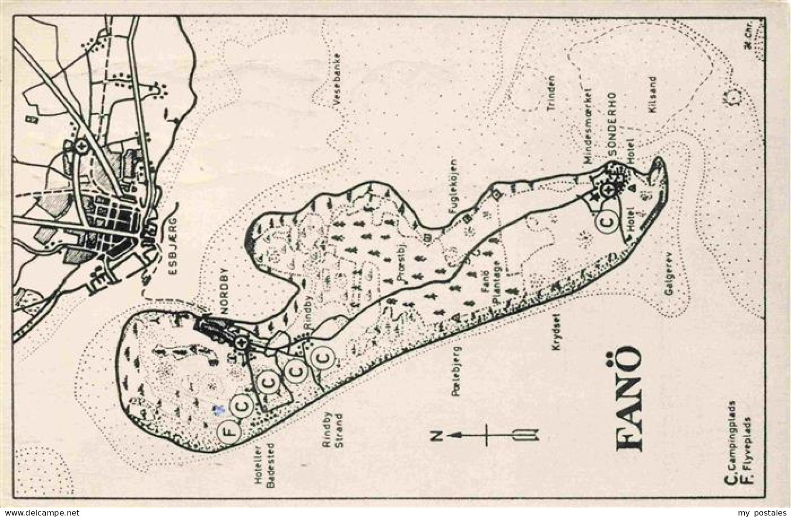 Fano Fanoe Nordby DK Gebietskarte