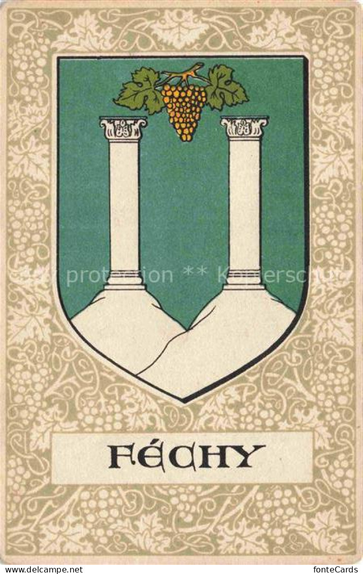 Fechy Aubonne VD Wappen Litho