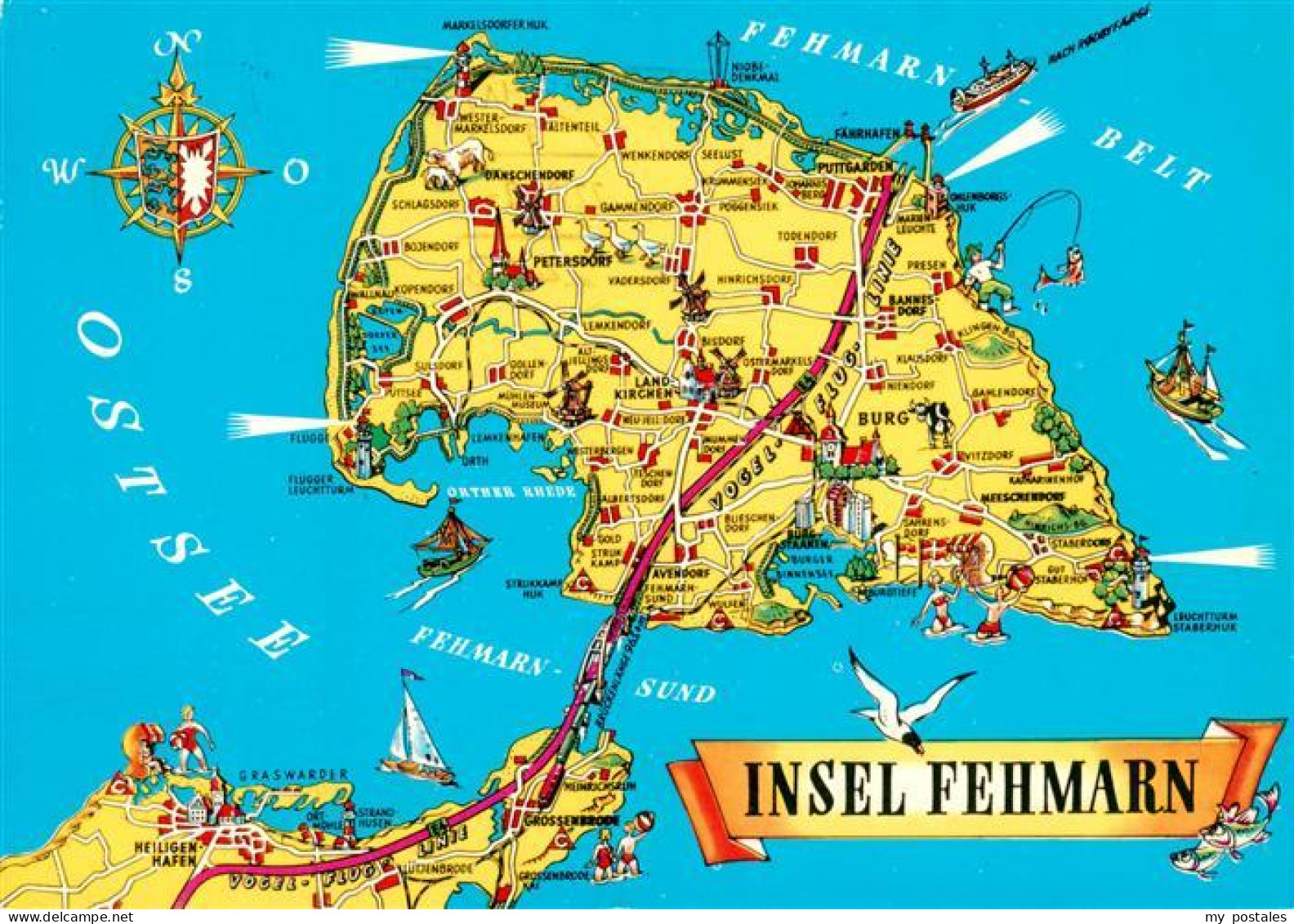 Fehmarn Ostsee Schleswig-Holstein Insel-Fehmarn Landkarte Ostsee Fehmarn-Belt Fe