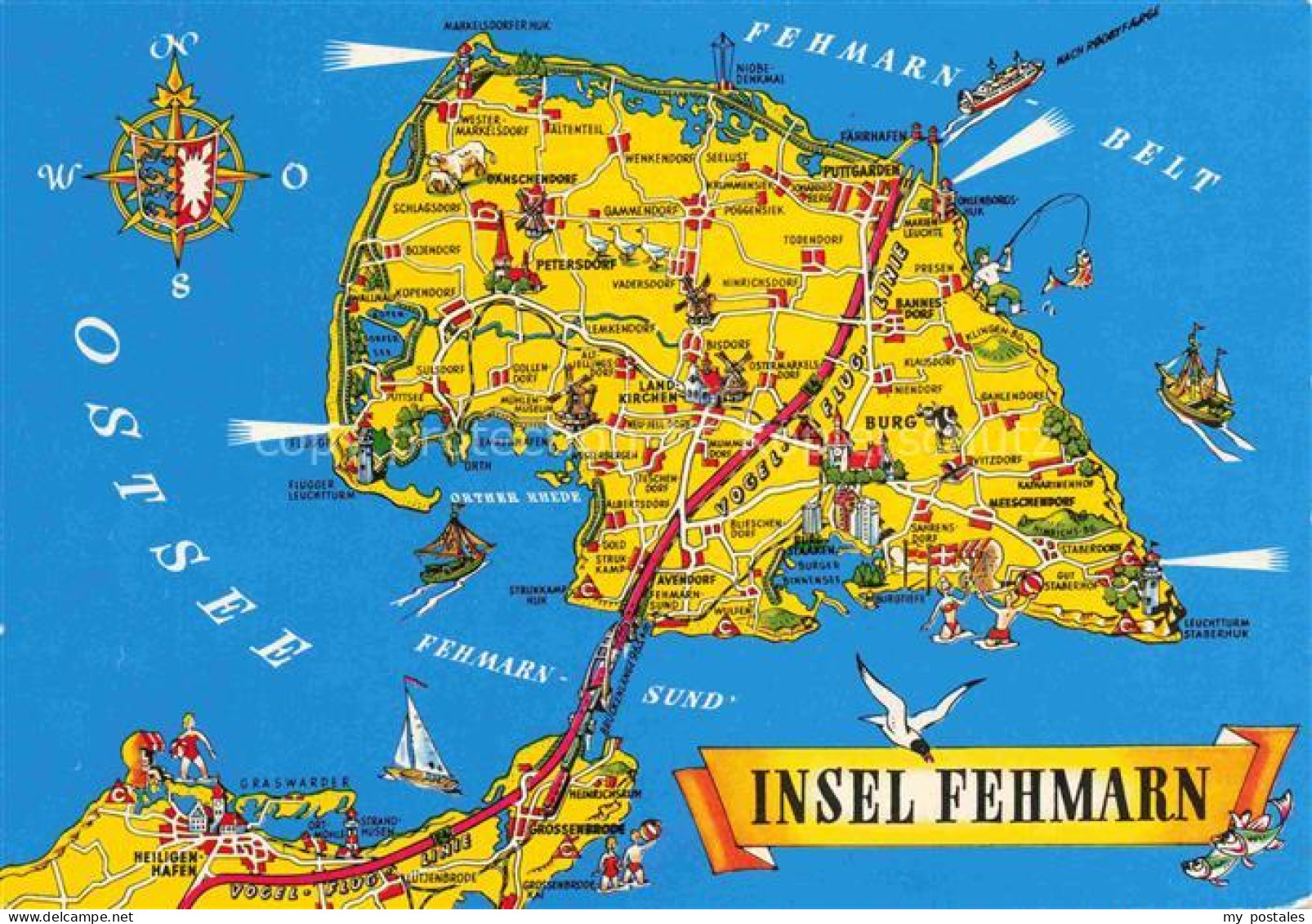 Fehmarn Ostsee Schleswig-Holstein Landkarte Insel Fehmarn-Belt Fehmarn-Sund Osts