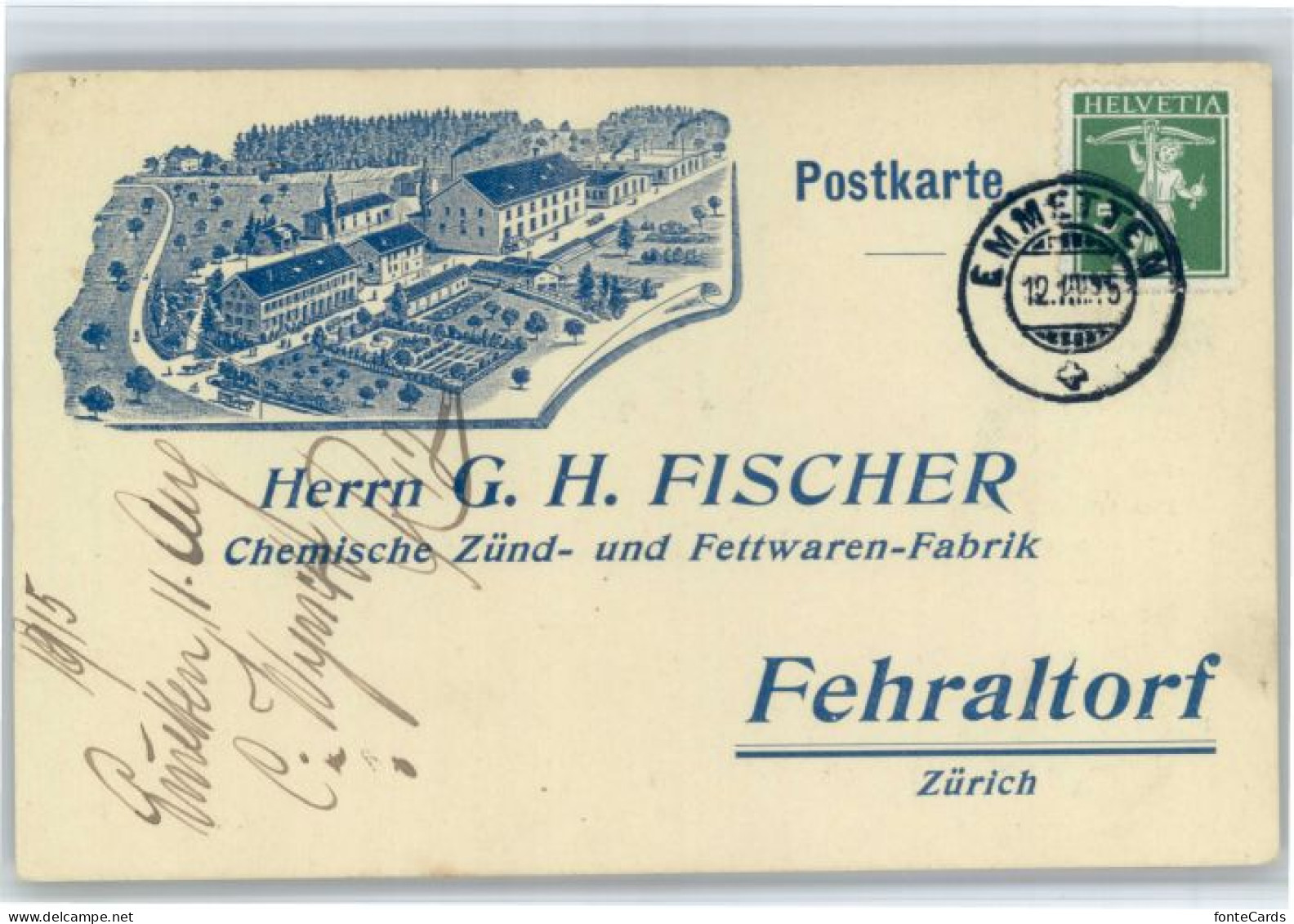 Fehraltorf Herrn G H Fischer Chemische Zuend Fettwaren Fabrik