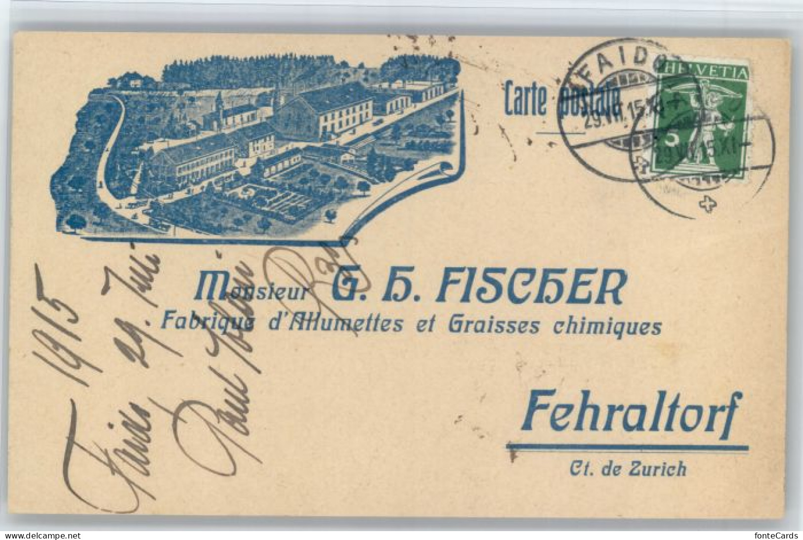 Fehraltorf Herrn G H Fischer Chemische Zuend Fettwaren Fabrik