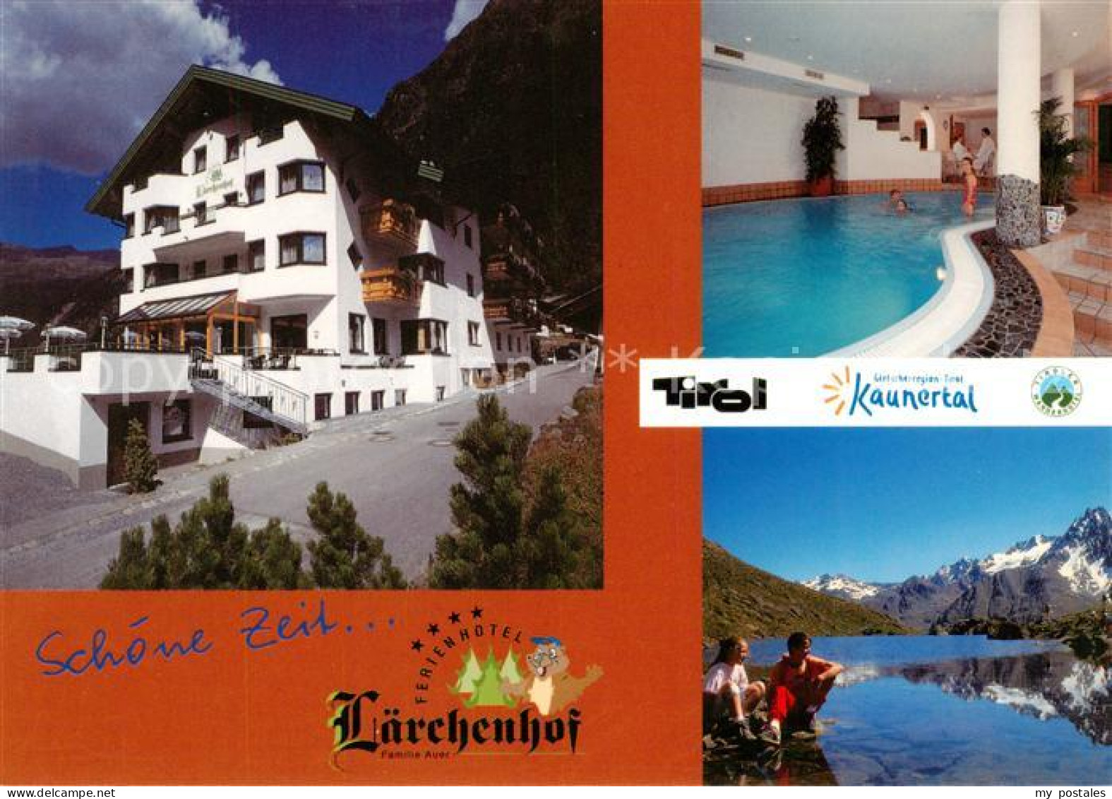 Feichten Kaunertal Tirol AT Ferienhotel Laerchenhof Hallenbach Seepartie