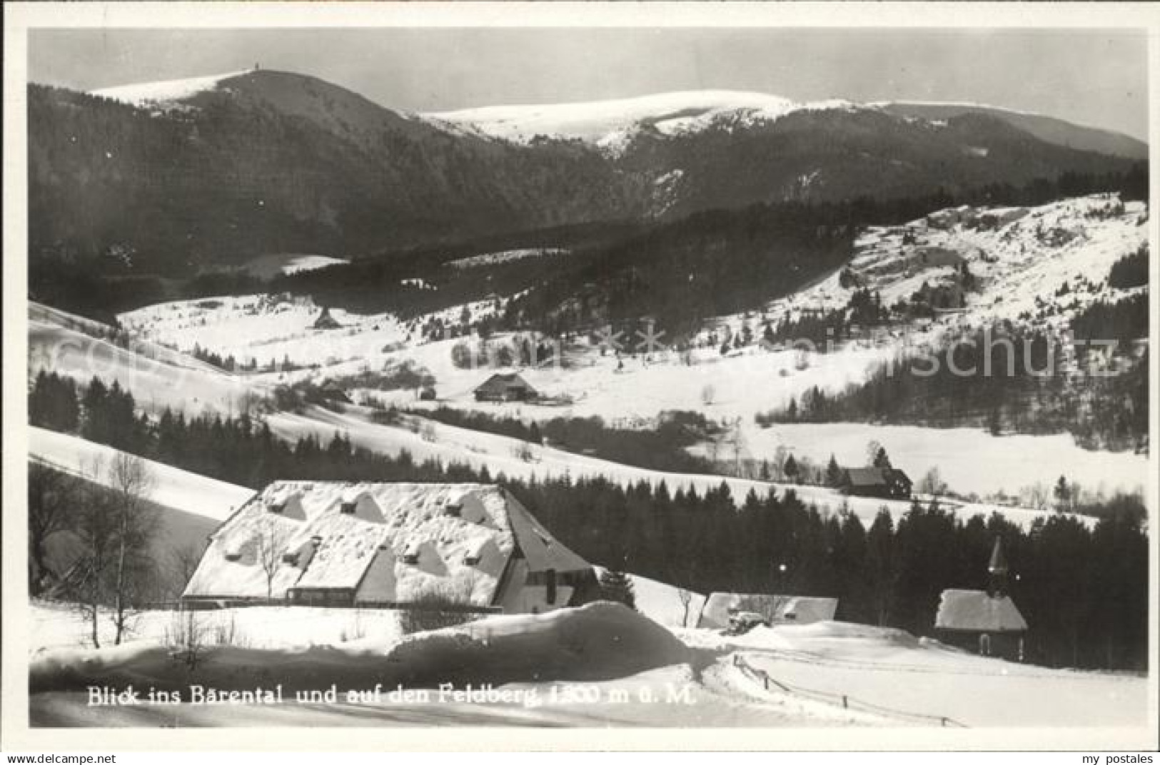 Feldberg Schwarzwald Blick ins Baerental auf den Feldberg