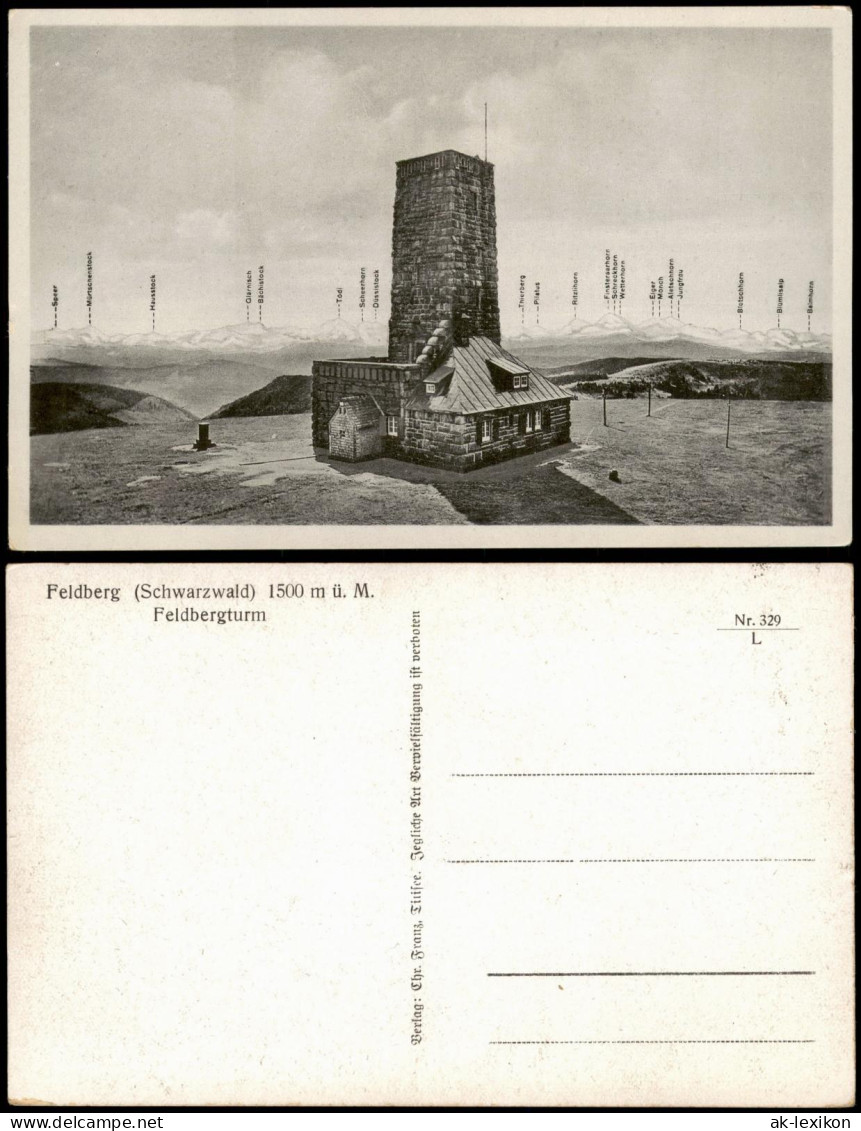 Feldberg (Schwarzwald) Feldberg (Schwarzwald) Feldbergturm Berg Panorama 1920