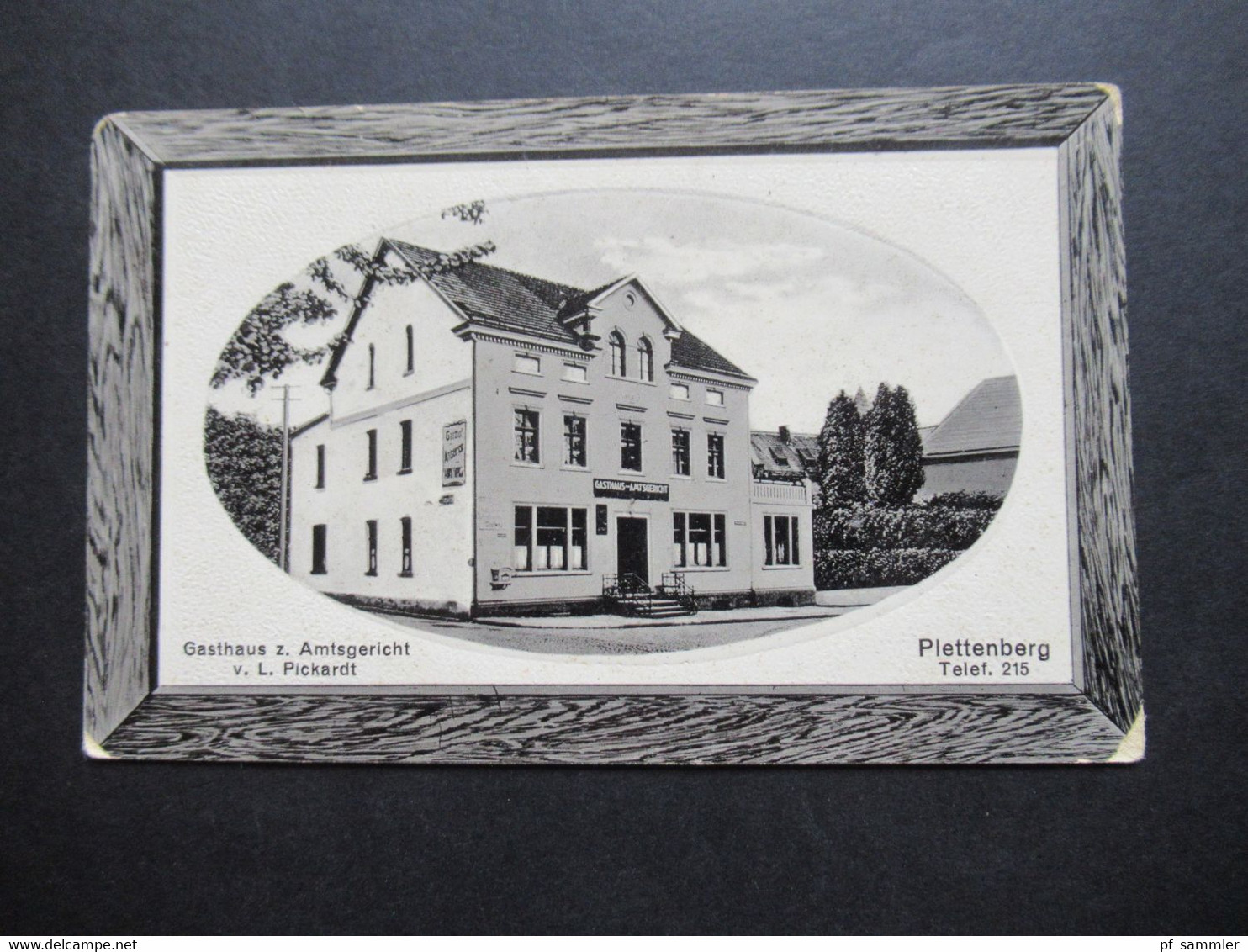Feldpost AK 1.WK 1917 Echtfoto AK Plettenberg Gasthaus z. Amtsgericht v. L. Pickardt Stp. Vereinslazarett Plettenberg