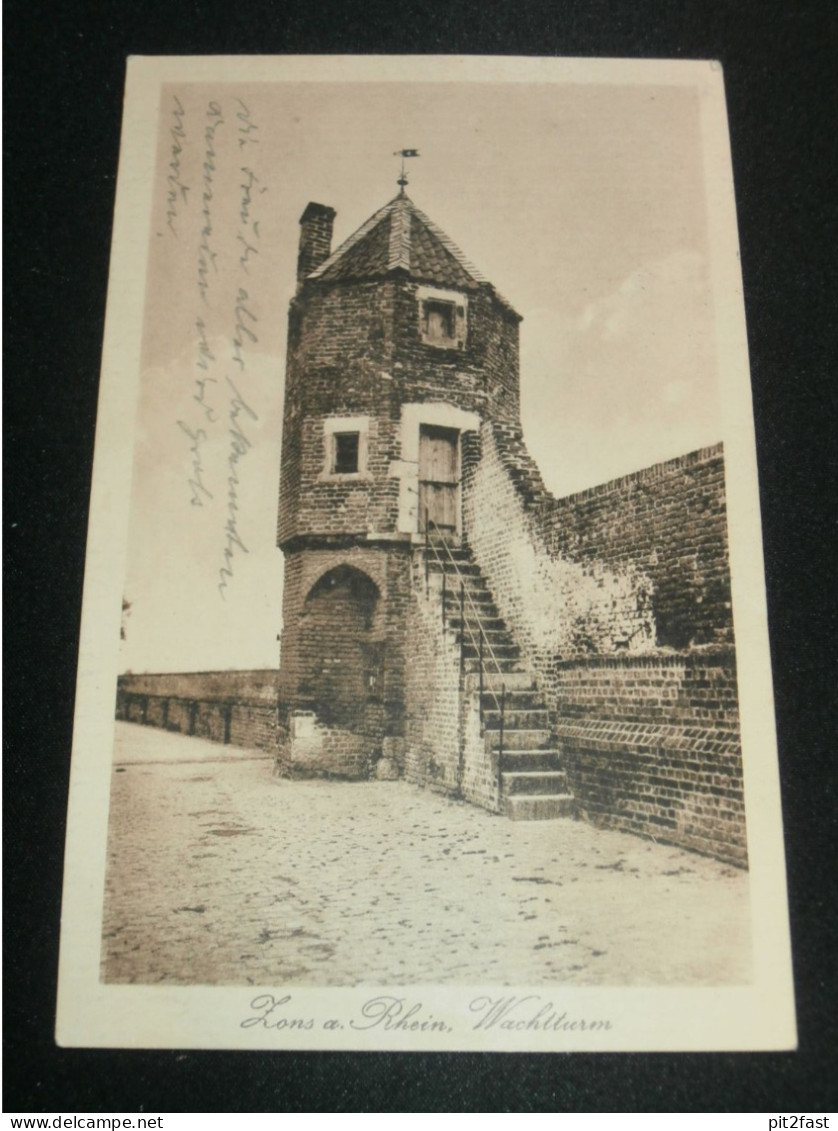 Feldpost - Eisenbahn-Regiment No° 3 , Stempel !!! Zons a. Rhein b. Dormagen , Wachtturm ,alte Ansichtskarte , AK , CPA !