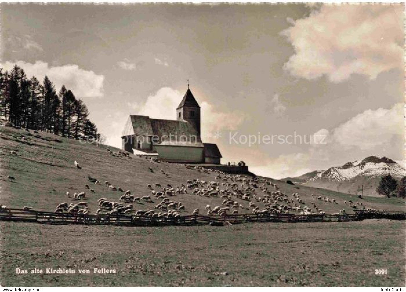 Fellers Falera Surselva GR Altes Kirchlein von Fellers