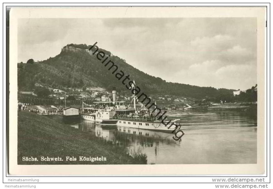 Fels Königstein - Ausflugsdampfer DSU 420 - Posthilfstelle Pfaffendorf über Königstein